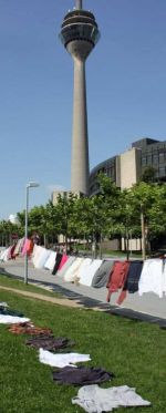 Wenn vor dem Landtag die 1000 m-Leine nicht reichte, musste die Wiese herhalten