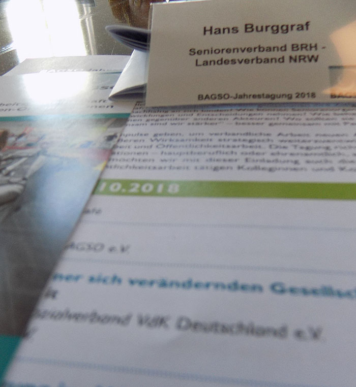 Bei der BAGSO im Oktober 2018 in Bonn Bei der BAGSO im Oktober 2018 in Bonn