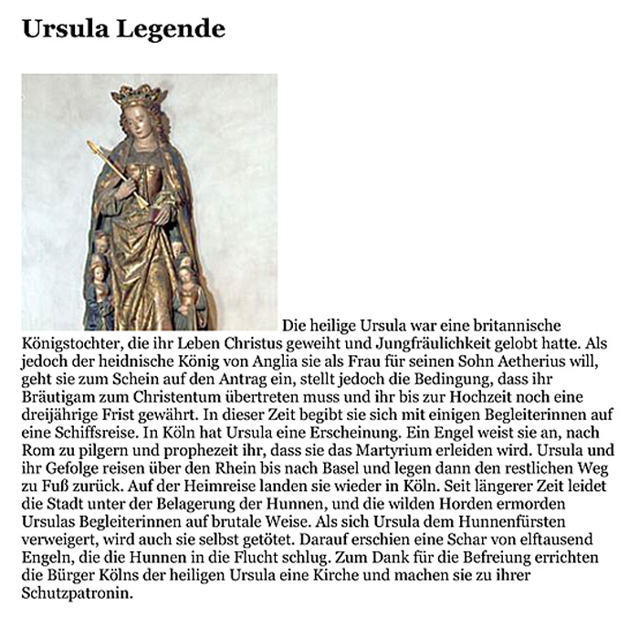 Ursulalegende (Foto: Volker Lohmeyer) Ursulalegende (Foto: Volker Lohmeyer)